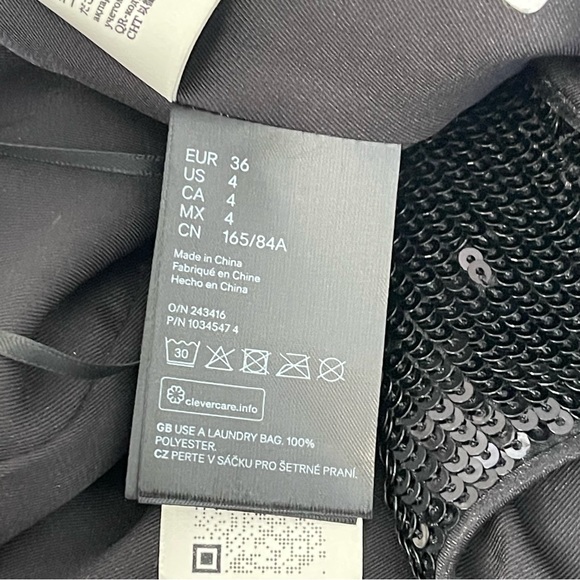 H&M Collection Sequin Bow Top Black Size 4 - Picture 7 of 7